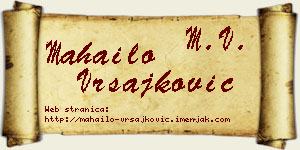 Mahailo Vrsajković vizit kartica